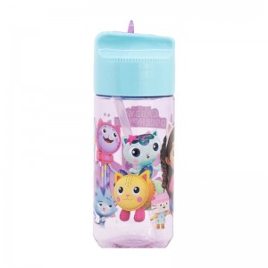 Stor Water bottle with Straw for Kids STOR 21236 430 ml Gabby's Dollhouse (pink&blue)