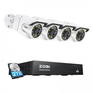 Zosi IP Camera ZOSI C105 4 pcs WiFi 8MP + NVR 8ch + 2TB HDD