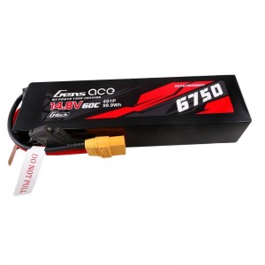 Gens Ace G-Tech 6750mAh 14.8V 60C 4S1P Lipo Battery Pack PC material case with XT90 plug