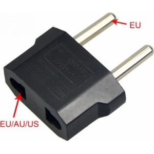 CP CNUS Strāvas ligzdas spraudņa adapters pāreja no USA / CN 2-pin uz Euro 2pin Melna