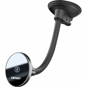 Amio Suction mount Phone Holder with Wireless Charger 15W AMIO-03777