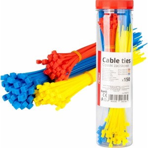 Amio Multicoloured plastic cable ties set of 150 pcs. AMIO-04316