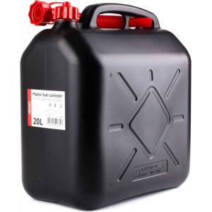 Amio Plastic fuel can 20L, black