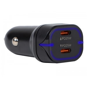 PRL Ładowarka samochodowa gn.USB-Cx2 50W