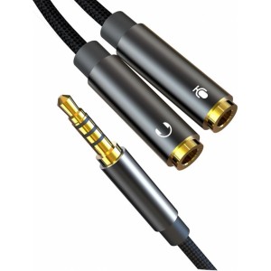 XO NB-R197 Audio adapteris  / dalītājs 2x 3.5mm stereo + mikrofons / 4 pin