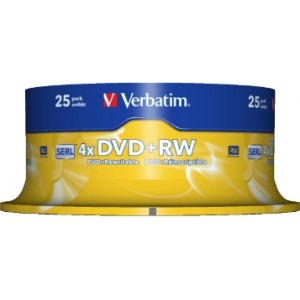 Verbatim DVD + RW Ierakstāmie Diski 25gab