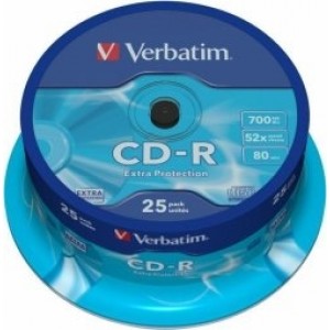 Verbatim Matricas CD-R 700MB 1x-52x Extra Protection, 25 Pack Spindle