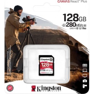 Kingston React Plus SD Карта Памяти 128GB / 280 / 100MB/s / U3 V60