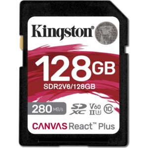 Kingston React Plus SD Карта Памяти 128GB / 280 / 100MB/s / U3 V60