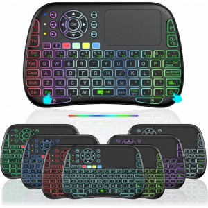 Roger QL268 Wireless Mini Bezvadu Kompakta Klaviatūra PC / PS3 / XBOX 360 / Smart TV / Android + TouchPad (Ar RGB Apgaismojumu)