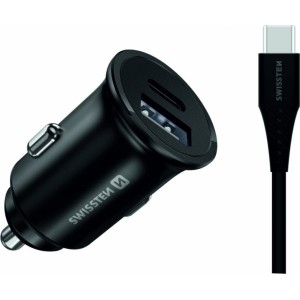 Swissten 35W Металлический адаптер для автомобильного зарядного устройства с 25W Samsung SFC + 10W USB