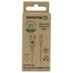 Swissten Eco Friendly Fast Charge 3A Micro USB Datu un Uzlādes Kabelis 1.2m