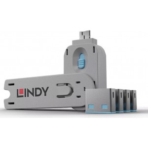 Lindy Блокировщик порта + ключ USB Type-A Pack 4