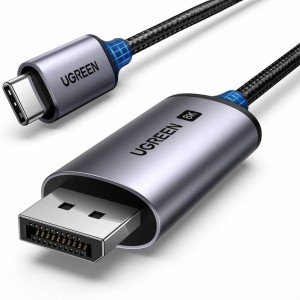 Ugreen CM556 cable with USB-C and DisplayPort 8K connectors, 1 m long - gray