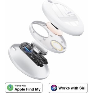 Silver Monkey Tag locator compatible with Apple FindMy - white