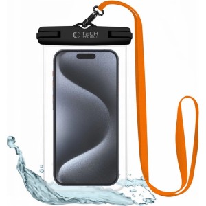 Tech-Protect Waterproof Case UWC7 waterproof cover for devices up to 6.9" - black and orange