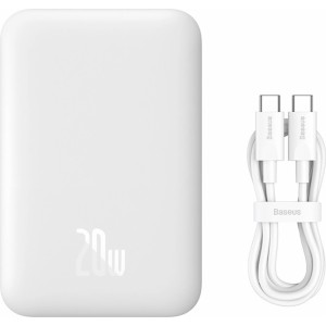 Baseus Powerbank Baseus Magnetic Mini 6000mAh 20W z kablem Simple Series USB-C - biały