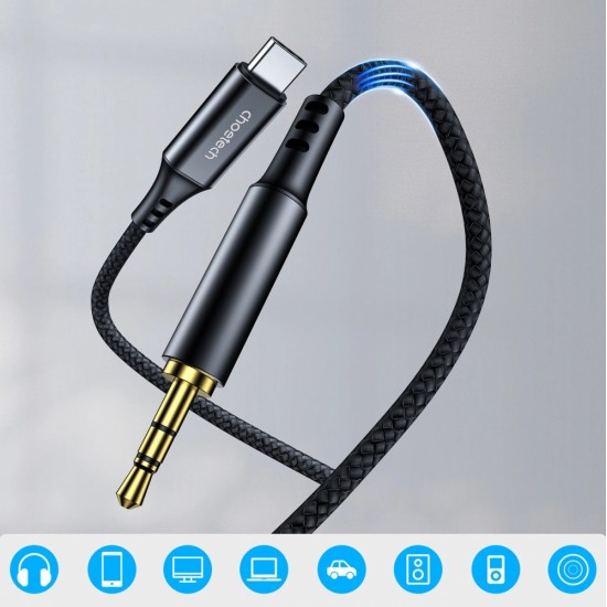 Choetech AUX006 USB-C / mini jack 3.5mm cable 1 m - black