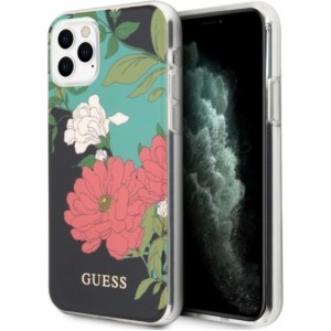 None Guess case for iPhone 11 Pro Max GUHCN65IMLFL01 black hard case Flower Collection