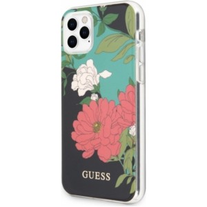 None Guess case for iPhone 11 Pro Max GUHCN65IMLFL01 black hard case Flower Collection