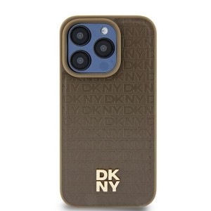 None DKNY case for iPhone 15 6,1" DKHMP15SPSHRPSW brown HC Magsafe pu repeat pattern w stack logo