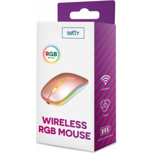 Telforceone Setty wireless RGB mouse rose gold