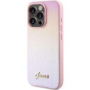 None Guess case for iPhone 14 Pro 6,1" GUHCP14LPSAIRSP pink HC PU SAFFIANO IRIDESCENT SCRIPT