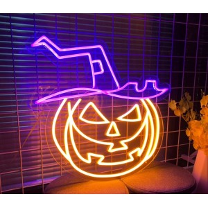 None Neon PLEXI LED CURSED PUMPKIN orange purple NNE16 Neolia