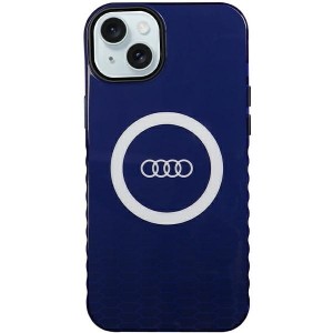 None Audi case for iPhone 15 Plus 6,7" blue IML Big Logo MagSafe Case