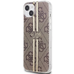 None Guess case for iPhone 15 6,1" GUHCP15SH4PSEGW brown HC IML 4G GOLD STRIPE