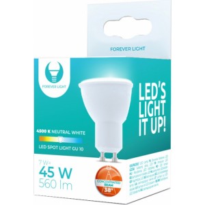 Telforceone LED Bulb GU10 7W 230V 4500K 90lm 38° Forever Light