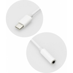 OEM Adapter AUX Type C (male) to Jack 3,5 mm (female) white