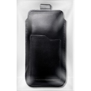 OEM ROYAL - Leather universal blet pocket / black - Size M - IPHONE 5 / NOKIA S5610 / LUMIA 230