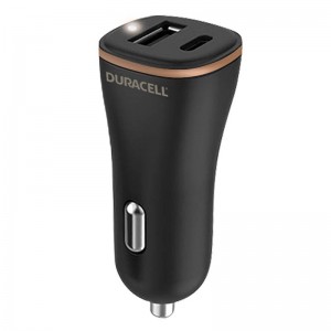 Duracell Car Charger USB, USB-C 27W Duracell (Black)