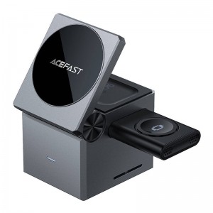 Acefast Wireless charger 3 w 1, Acefast, E18, 15W (metal gray)