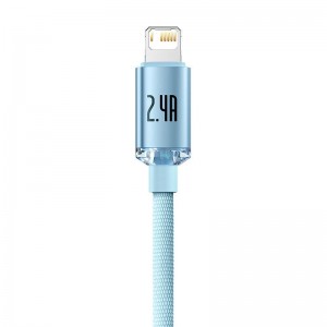 Baseus Kabel USB do iP Baseus Crystal Shine, 2.4A, 2m (niebieski)