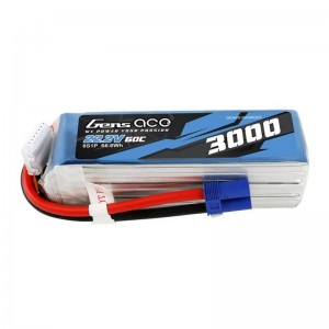 Gens Ace 3000mAh 22.2V 60C 6S1P Lipo Battery Pack with EC5 plug