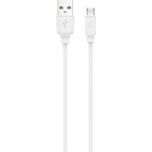 Jellico EU01 USB 12W Universāls USB Adaptīvs Lādētājs 1x USB 2.4A (5-12V) + Micro USB Vads Balts