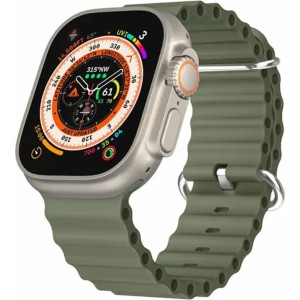 Iwear S1 Рифленый мягкого силикона 20mm ремешок для Apple Watch 49mm / 45mm / 44mm / 42mm Хаки Зеленый