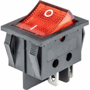 Amio Rectangular switch 12V/230V (with red light) BU02