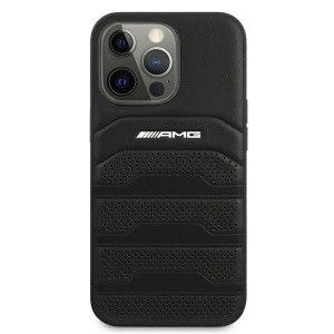 Mercedes AMG AMHCP13XGSEBK Back Case Aizmugurējais Ādas Apvalks Telefonam Apple iPhone 13 Pro Max Melns