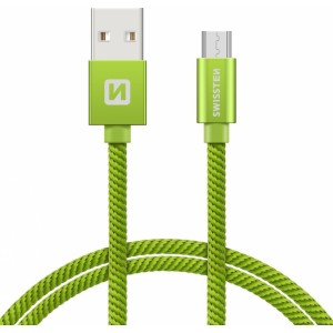 Swissten Textile Quick Charge Universāls Micro USB Datu un Uzlādes Kabelis 0.2m