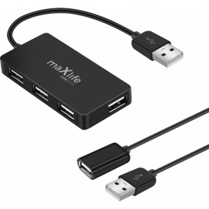 Maxlife Home Office USB 2.0  USB - 4x USB 0,15 m  + kabelis 1,5 m Hubs