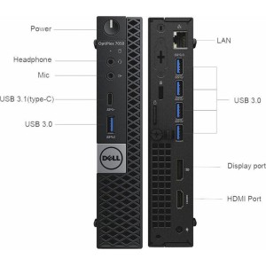 Dell OptiPlex 7050 Micro Stacionārais dators i5-6500T / 8GB RAM / 256GB SSD / Windows 10 Pro / Refurbished