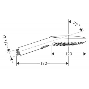 Hansgrohe RainDance Select E 120 3jet dušas klausule, matēts melns