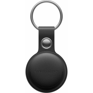 Silver Monkey Tag silicone locator, compatible with Apple Find My + case - black