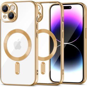 Tech-Protect MagShine Line MagSafe case for iPhone 15 - gold