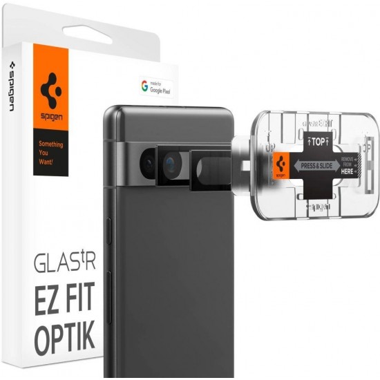 Spigen CAMERA COVER Spigen OPTIK.TR ”EZ FIT” CAMERA PROTECTOR 2-PACK GOOGLE PIXEL 7A BLACK (universal)