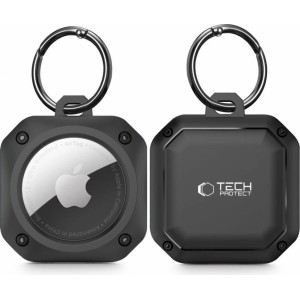 Tech-Protect Rough Pro case for Apple AirTag with ring - black