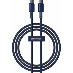 Baseus Tungsten Gold USB-C / USB-C cable 100W 1m - navy blue